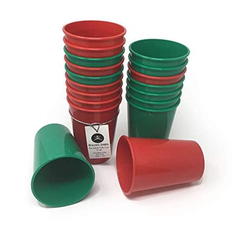 Rolling Sands 12 Ounce Reusable Plastic Kids Cups Christmas Party Set