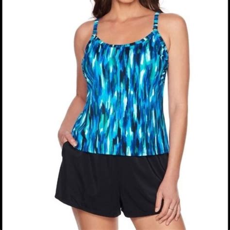 Trimshaper Swim Trimshaper Farrah Onepiece Romper Swimsuit 8w Nwt