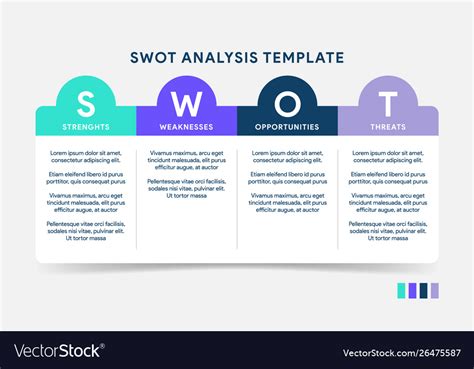 swot analysis template or strategic planning vector image
