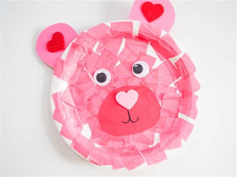 Easy Valentines Day Craft For Kids Paper Plate Valentine Bear The