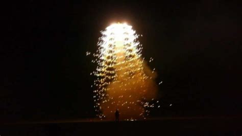 thai amateur girandola rocket spining wheel fireworks strange sounds