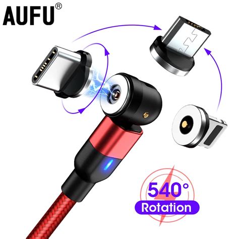 Aufu Magnetic Charge Cable Degree Rotating Usb Type C Cable Magnet