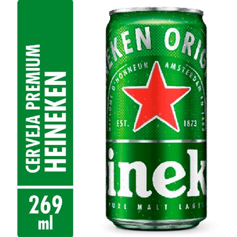 Cerveja Lager Premium Puro Malte Heineken Lata 269ml Supermercado Mundial