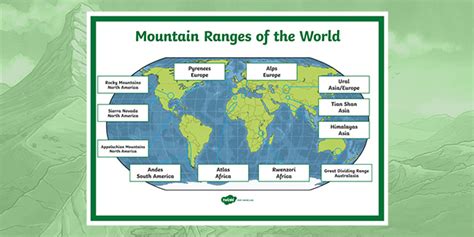 World Map With Mountain Ranges The Ozarks Map