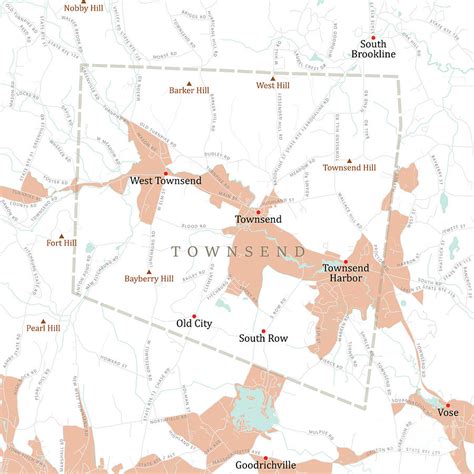 Ma Middlesex Townsend Vector Road Map Digital Art By Frank Ramspott