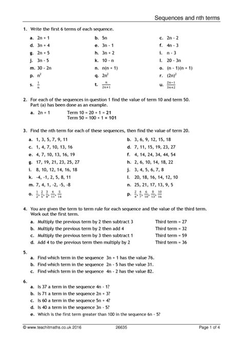 Numbers To The Nth Power Worksheet