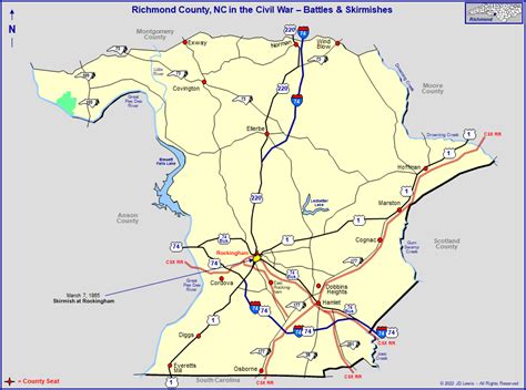 Known Civil War Battles And Skirmishes In Richmond County Nc