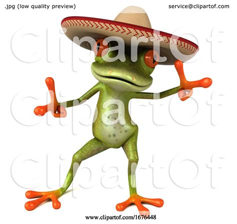 3d Green Mexican Frog On A White Background By Julos 1676448