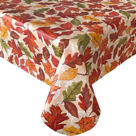 Leave Are Falling Autumn And Thank Giving Print Vinyl Flannel Backed