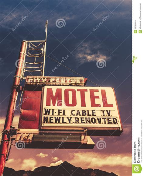 Retro Vintage Motel Sign Stock Image Image Of Arizona 58089699