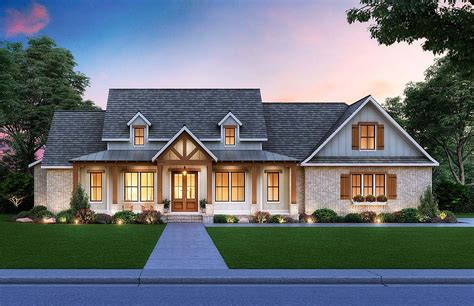 Farmhouse Home Plan Offers Sq Ft Bedrooms Bathrooms And An