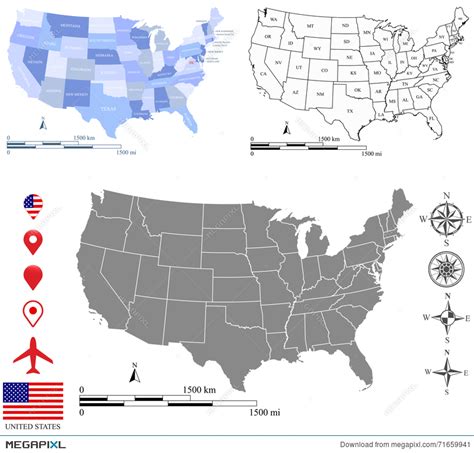 Us Map Vector Outline At Collection Of Us Map Vector