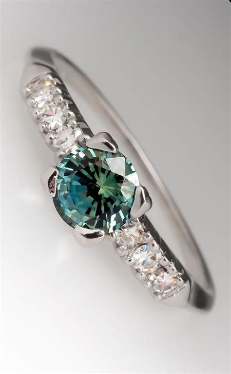 Blue Green Sapphire Ring Sapphireringswithdiamonds Engagement Rings