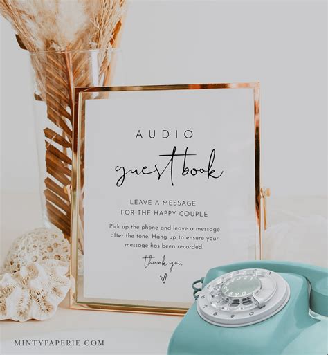 Audio Guest Book Sign Telephone Guestbook Leave A Message Etsy