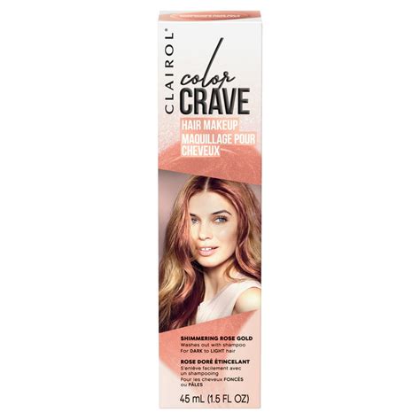 Clairol Color Crave Temporary Hair Color Makeup Shimmering Rose Gold 1 Application Walmart