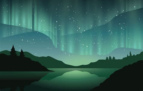 Northern Lights Background Vector Art Icons And Graphics For Free
