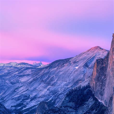 Download 2248x2248 Wallpaper Pink Sunset Sky Mountains