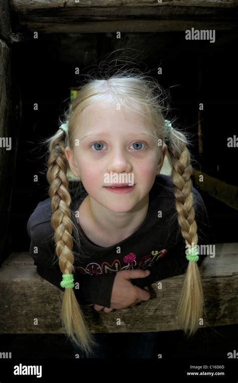 8 Year Old Girl Portrait Stock Photo Alamy