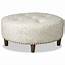 Craftmaster 090200 Round Cocktail Ottoman With Tufting And Nailhead 