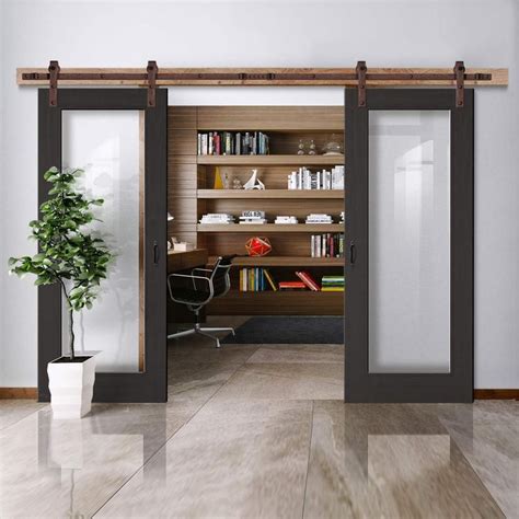 Dirt can easily build up in sliding tracks, letting water seep in and making doors difficult to use. Double Sliding Door & Track - Diez Charcoal Black 1L Door ...