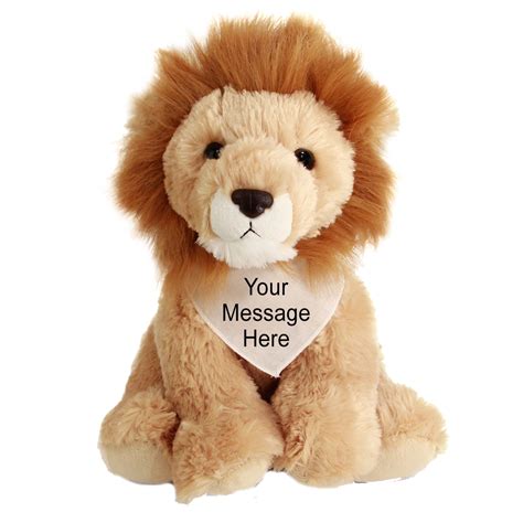 Personalized Stuffed Lion With Free Custom Bandana Perfect T