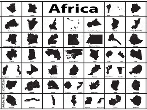 Vector Silhouette Of African Countries Stock Image And Royalty Free
