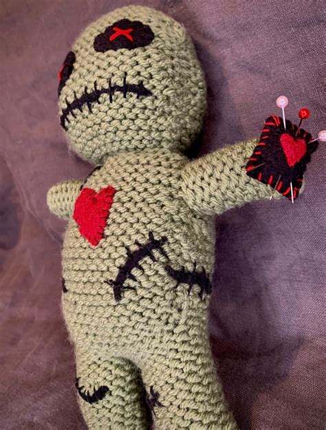 Cute Goth Knitted Voodoo Doll The Murder Dolls Etsy