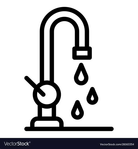 Kitchen Faucet Icon Outline Style Royalty Free Vector Image