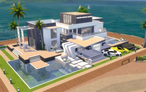 Ideal Ultramodern Mansion Sims 4 Custom Content Sims 4 Casas Casa