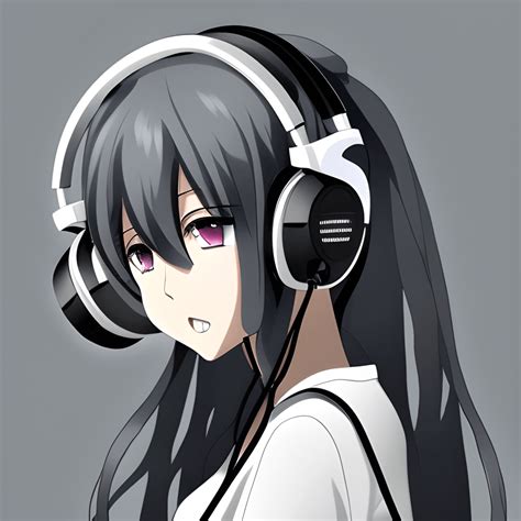 Anime Girl With Headphones · Creative Fabrica