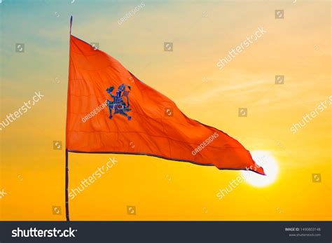 Flag Decorated During Hanuman Jayanti 2019 Stock Photo 1490803148