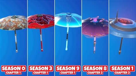 Evolution Of Umbrellas In Fortnite Chapter 1 Chapter 3 Youtube