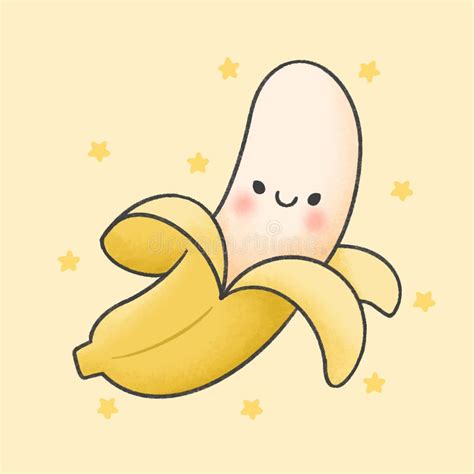 Estilo Dibujado A Mano Con Dibujos Animados Bananeros Stock De