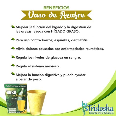 Vaso De Azufre Tridosha Productos Naturales