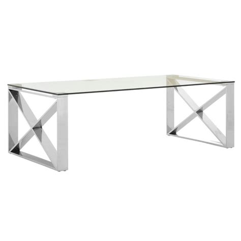 Islington Coffee Table Glass Top Stainless Steel Base