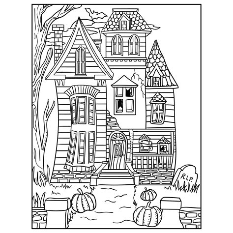 Haunted House Printable Coloring Pages