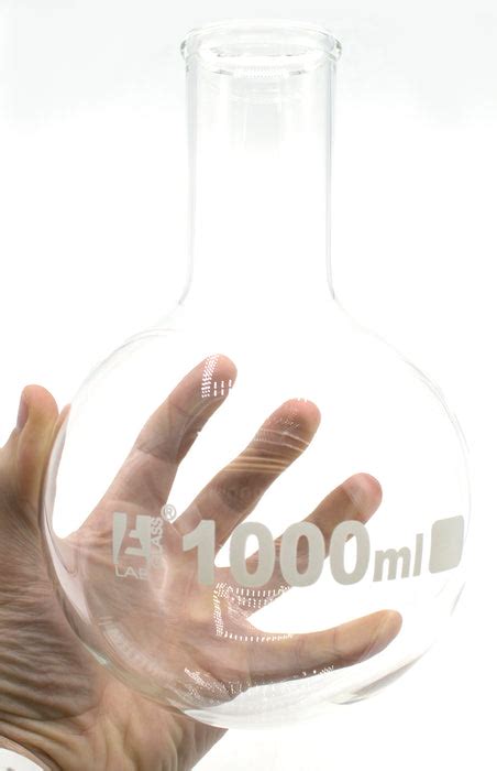 Boiling Flask 1000ml Borosilicate Glass Round Bottom Narrow Neck — Eisco Labs