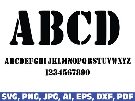 Stencil Font Svg Stencil Letters Alphabet Svg Stencil Svg Etsy UK