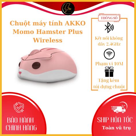 Chuột Máy Tính Akko Momo Hamster Plus Wireless Pink Thích Hợp Cho