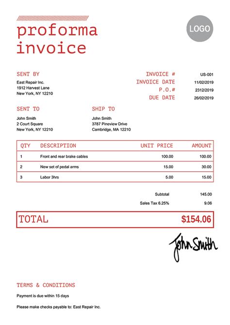 Simple Proforma Invoice Template Invoice Example P Vrogue Co