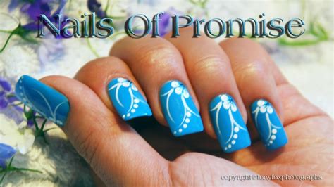 Blue Acrylic Nail Design Live Tutorial Nails Of Promise Youtube