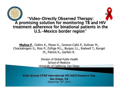 Video Directly Observed Therapy For Hiv And Tb Patients
