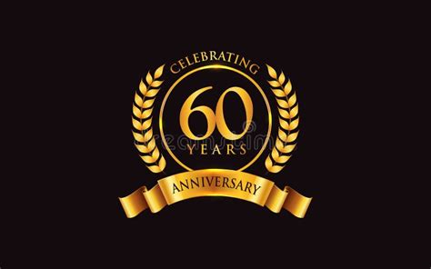 60th Years Anniversary Logo Design Stock Vector Illustration Of