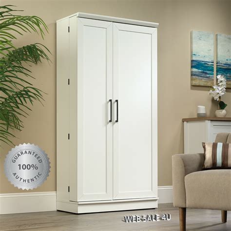 Sauder Usa Large Storage Kitchen Cabinet White 2 Door Organizer Tall
