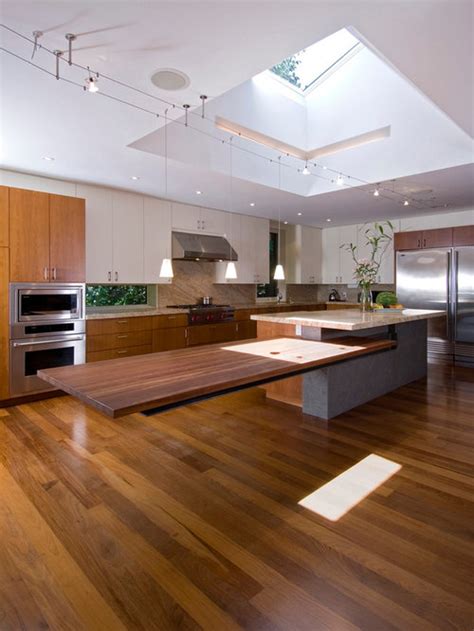 It could be a work surface designed for. Kitchen Island Attached Table | Houzz