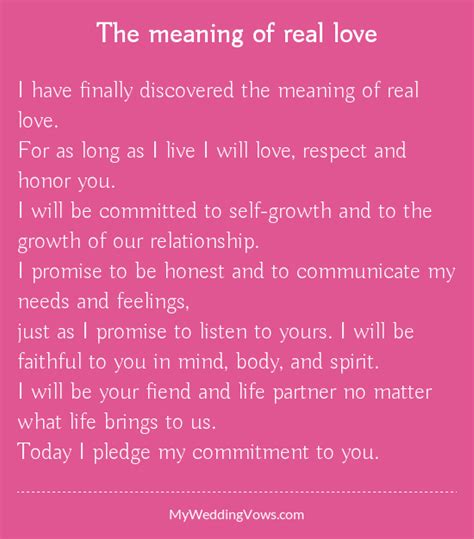 The Meaning Of Real Love Be Honest I Promise And Respect