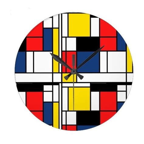 Put This Mondrian Style Clock In Your Office 1940 Rub Liked On