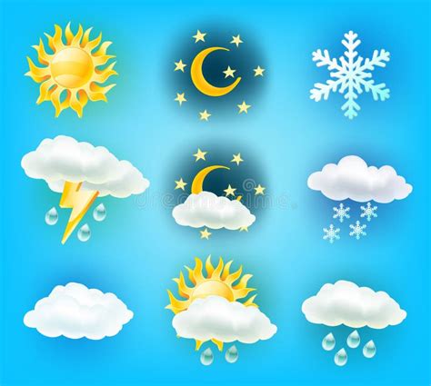 Weather Symbols Stock Vector Illustration Of Symbol White 6021425
