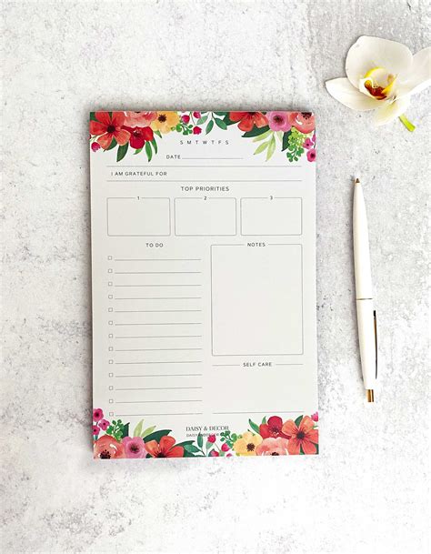 Daily Planner Notepad To Do List Notepad Daily Schedule Etsy