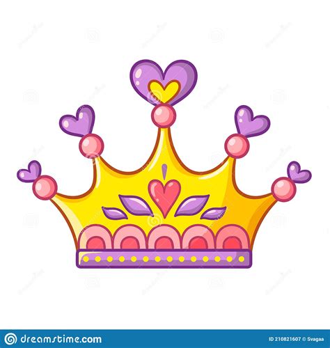 Princess Crown In Cartoon Style Vector Illustration Stock Vector